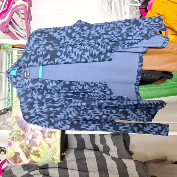 RAFAELLA BLUE AZTEC OPEN FRONT CARDIGAN SIZE MEDIUM - Picture 1 of 4